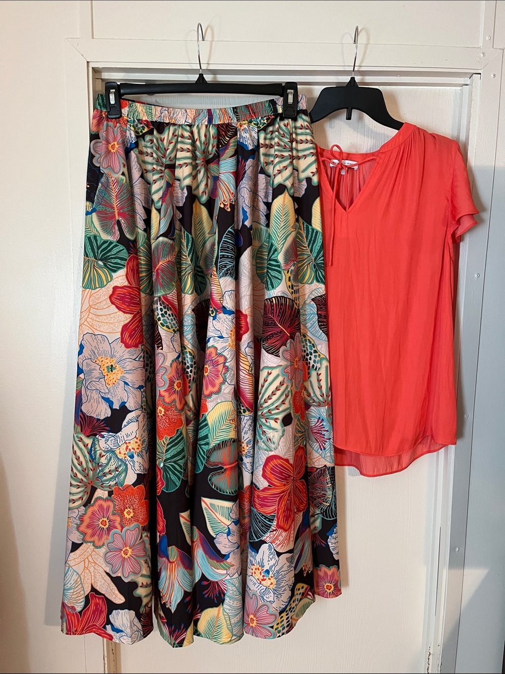 Calypso St. Barth Colorful Full Maxi Skirt M. & Matching Top L